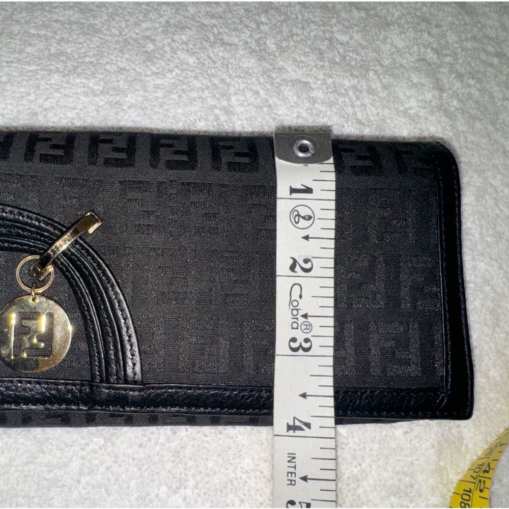 Fendi COA Black Zucchino cloth/leather bifold long wallet… - Picture 16 of 16
